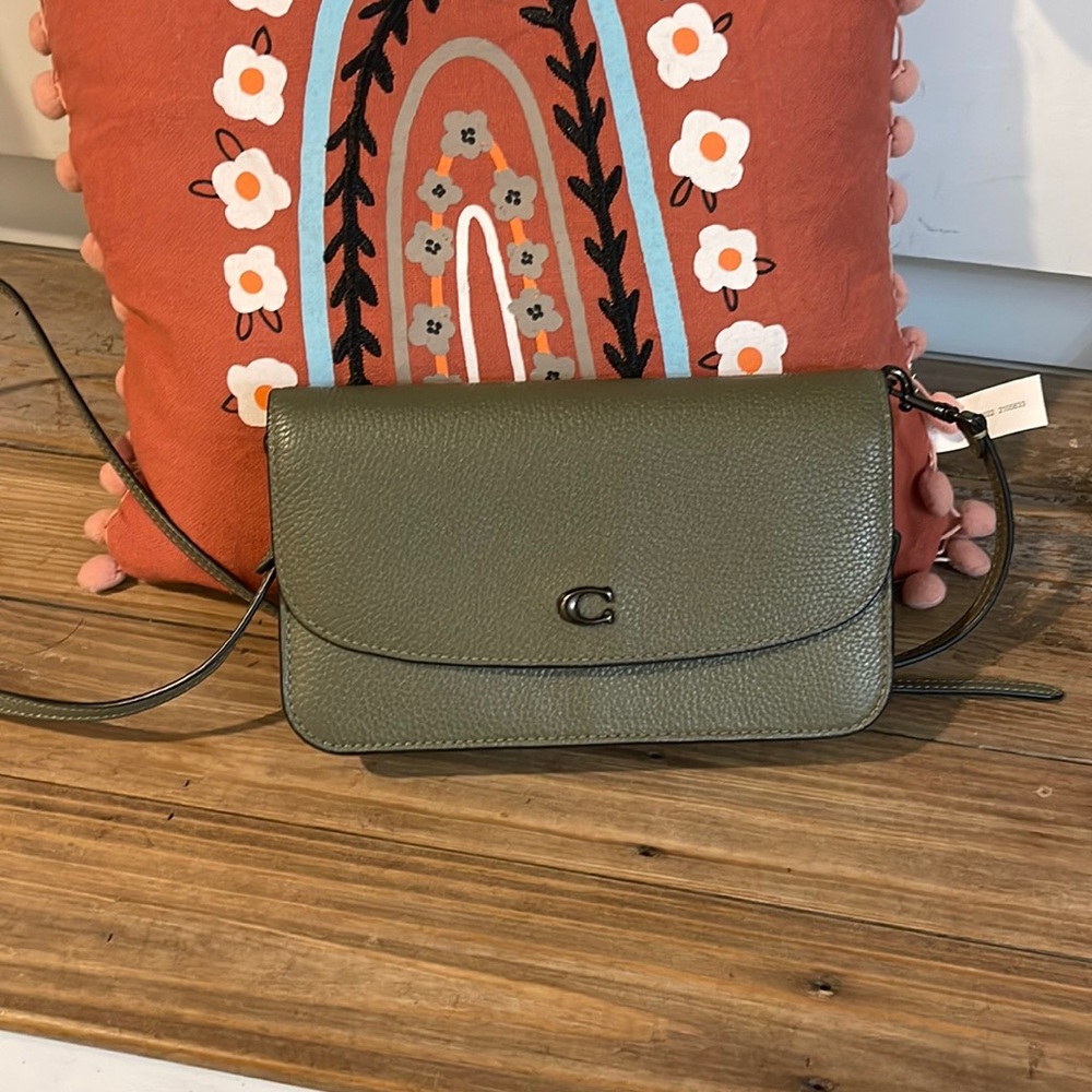 Coach cross body olive green purse